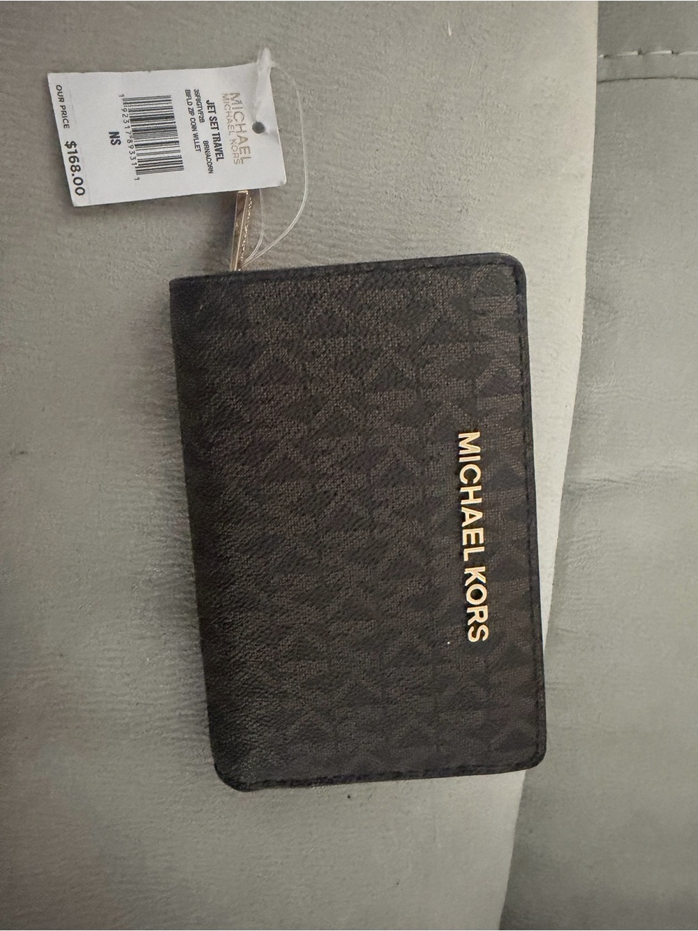 Michael Kors Black/Brown Signature Wallet with Gold Logo